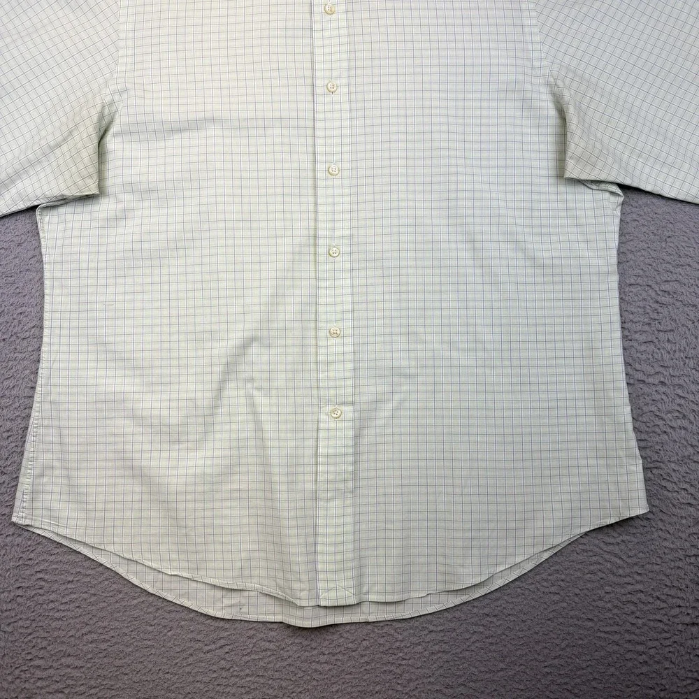 Polo Ralph Lauren Shirt Mens 17 36/37 Green Check‎ Regent Custom Fit Cotton